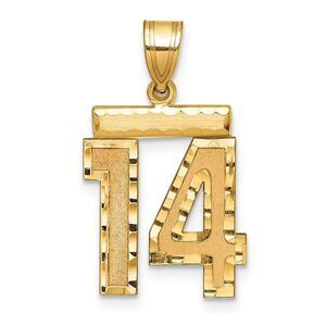 14K Yellow Gold, Varsity Collection, Medium D/C Pendant Number 14
